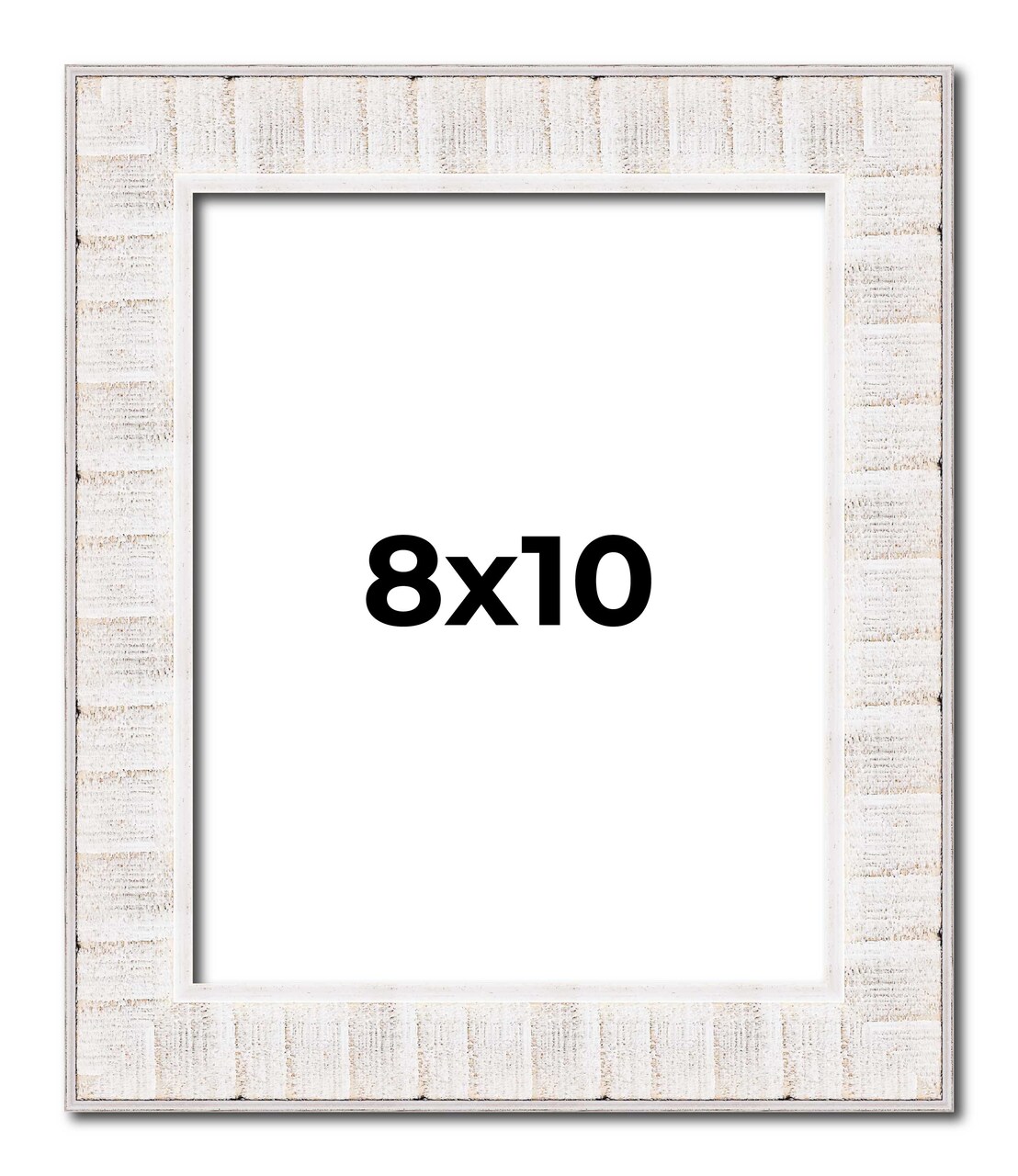 Photo Size Sculpted White Picture Frame - UV Acrylic, Foam Board Backing, Hanging Hardware
